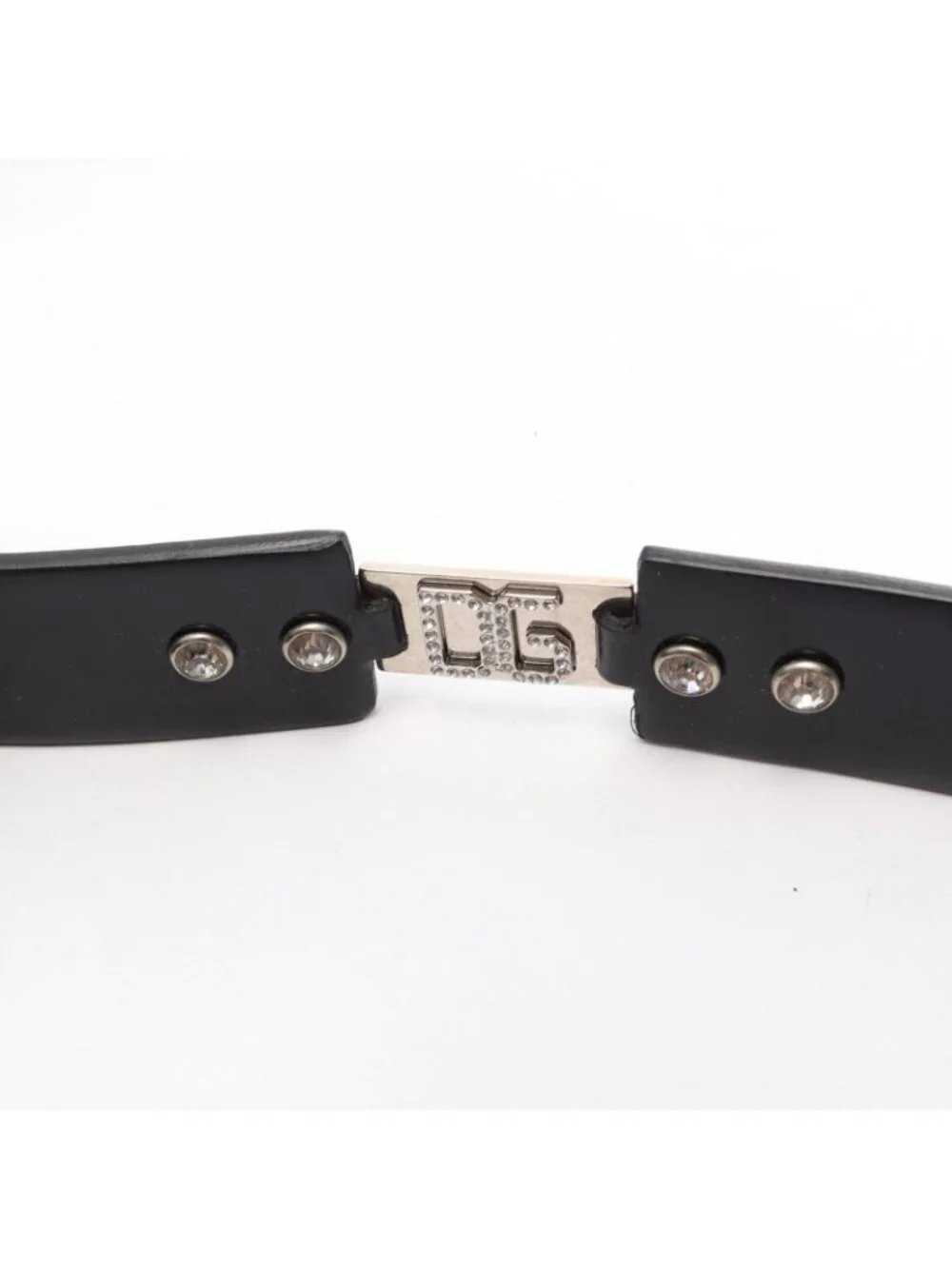 Dolce & Gabbana Belt DG Logo Silver Leather
